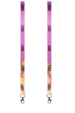 Купить ленту для бейджа репс ширина 2 см, с карабином-люкс, с печатью "Logo"