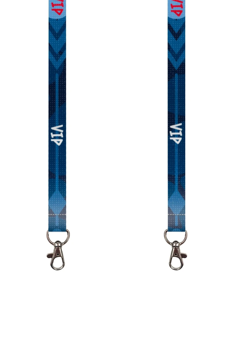 Купить ленту для бейджа блекаут ширина 1,5 см, с карабином-люкс и замком безопасного разрыва, с печатью "VIP"