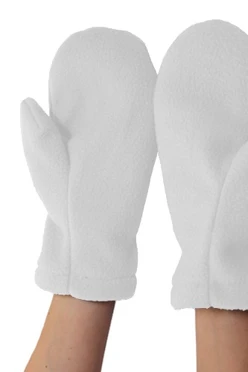 Купить варежки флисовые белые