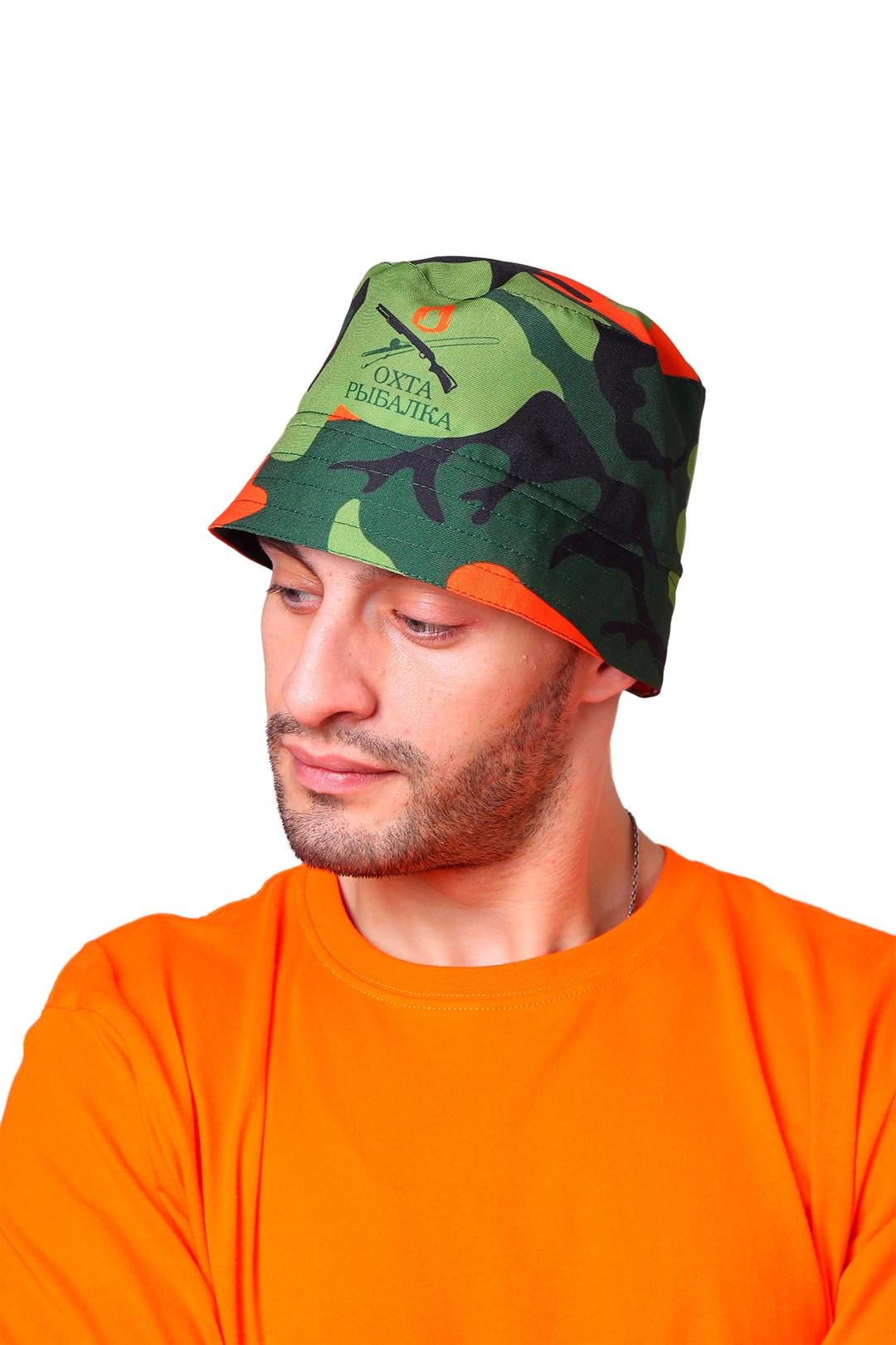 Панама Ямайка с отстроченными полями, с полной запечаткой "Hunting, fishing"#1 Панама Ямайка с отстроченными полями, с полной запечаткой "Hunting, fishing"#1