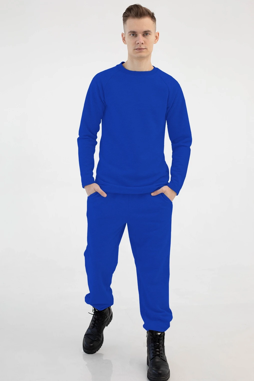 Купить брюки Хит из футера мужские синие