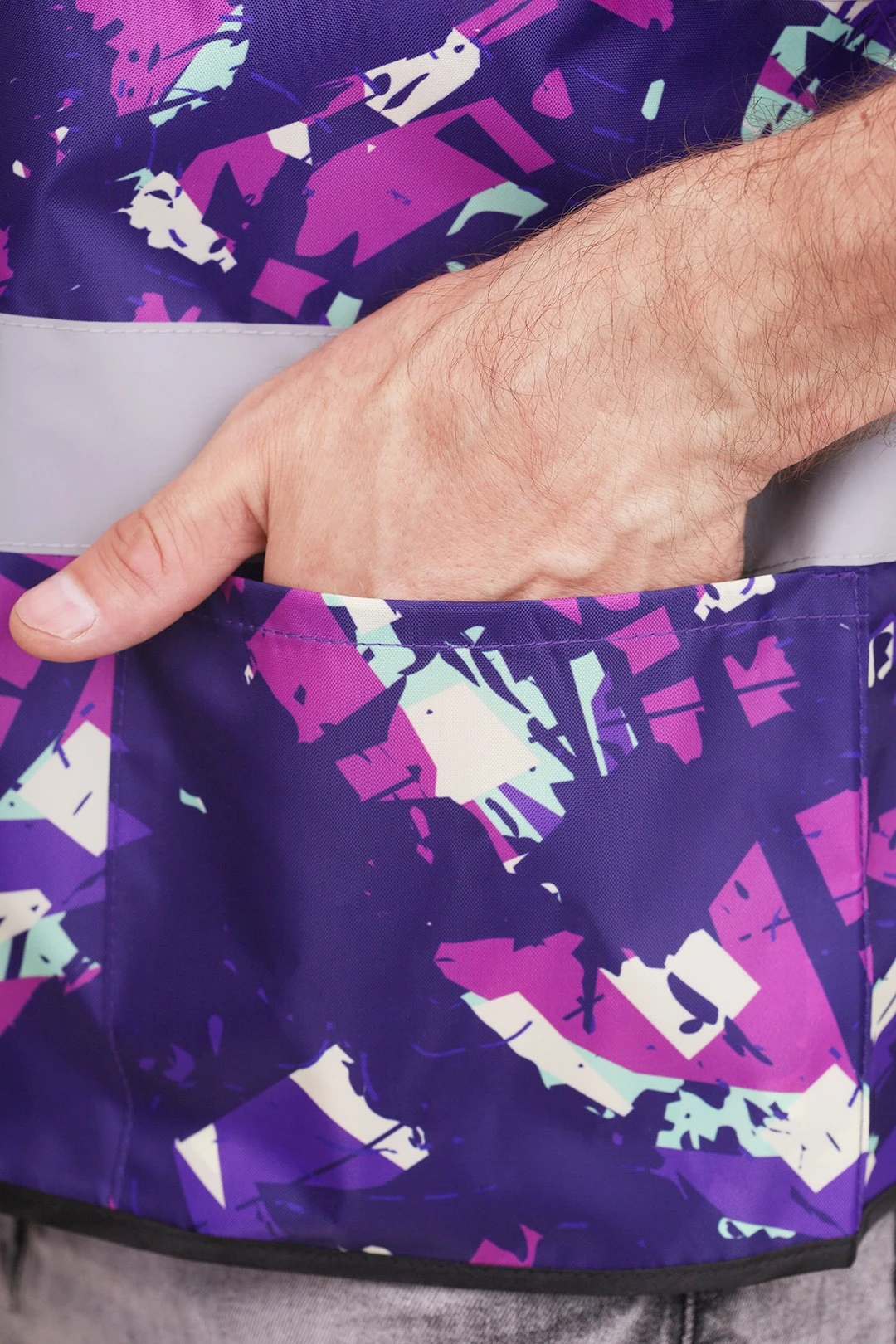 Жилет Эван со светоотражающей лентой унисекс, с полной запечаткой#7