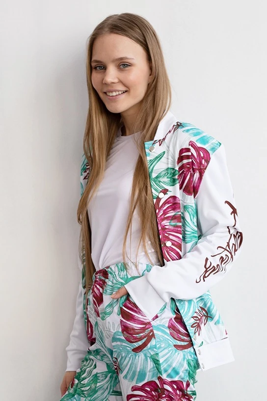 Бомбер Блэйд унисекс из адидаса с полной запечаткой "Deciduous"#1