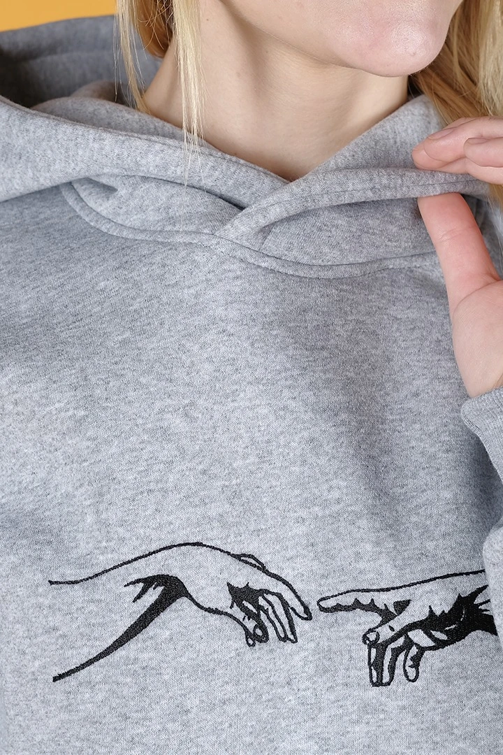 Худи Кинг из футера унисекс, однотонная меланж "Michelangelo"#1