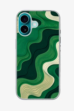 Купить чехол для iPhone 16 с принтом "Green waves"