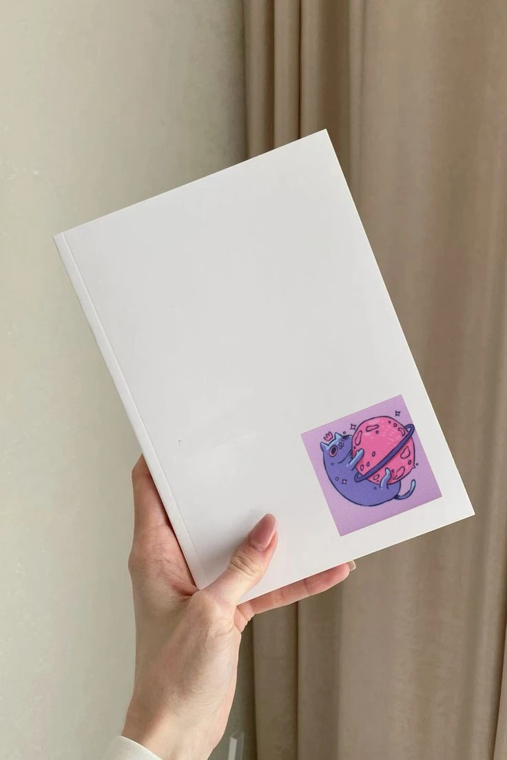 Наклейка-стикер Квадрат 6х6 см с печатью "Cat Planet"#1