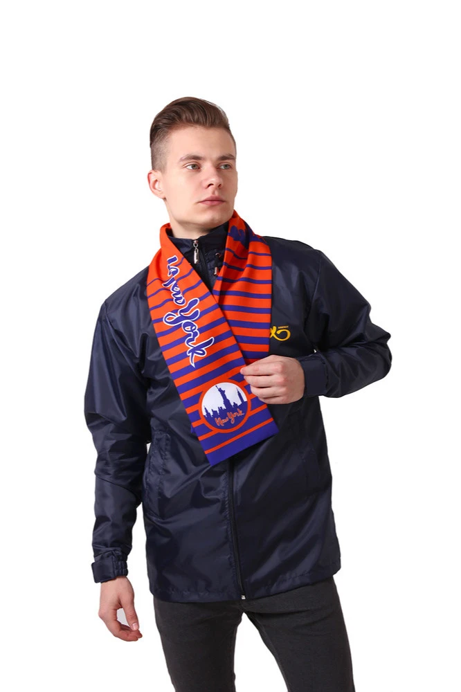 Шарф двухслойный легкий 15х120 см, с полной запечаткой "New York"#1 Шарф двухслойный легкий 15х120 см, с полной запечаткой "New York"#1