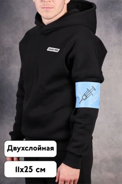 Купить повязку нарукавную 11х25 см двухслойную, с полной запечаткой