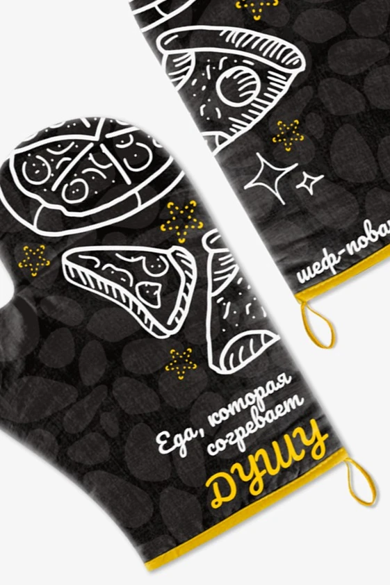 Прихватка Рукавица двухсторонняя с полной запечаткой "Food that warms the soul"#1