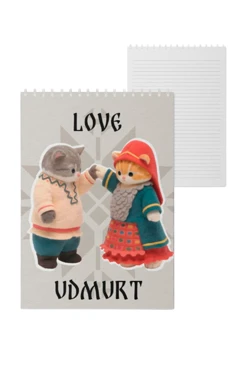 Купить блокнот фирменный А5 на пружине (40 листов) с принтом "Love Udmurt"