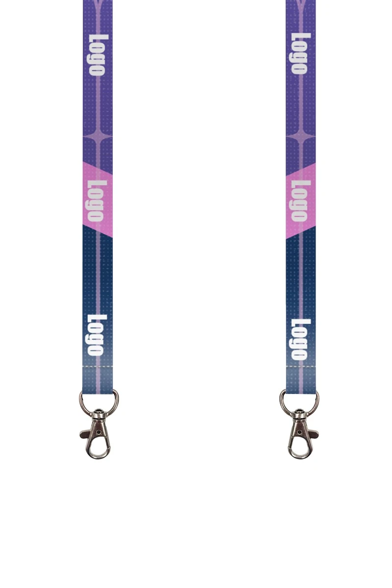 Купить ленту для бейджа блекаут ширина 1,5 см, с карабином-люкс, с печатью "Logo"