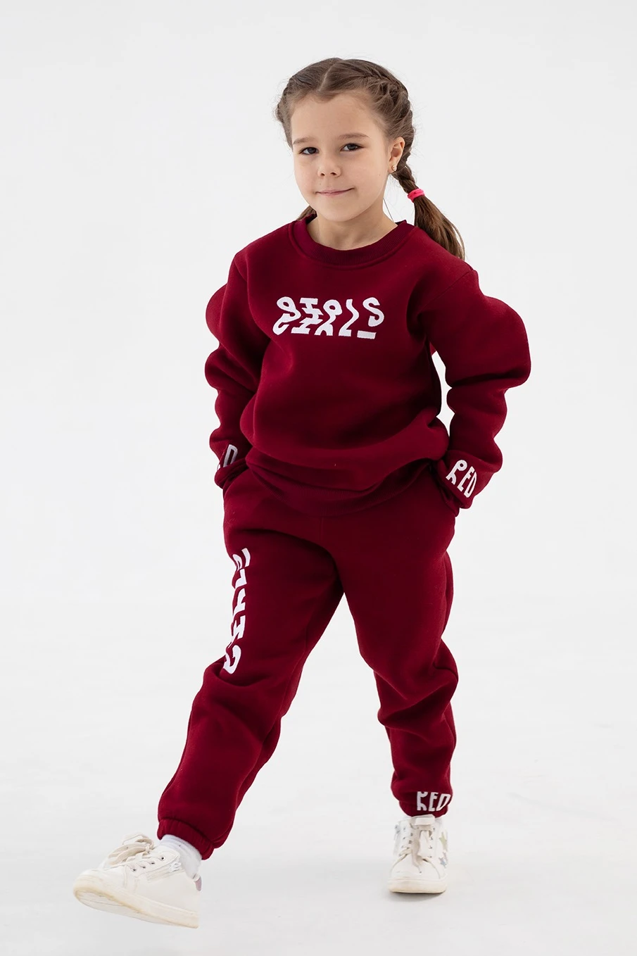 Свитшот Тревис из футера детский, однотонный "Redred"#2