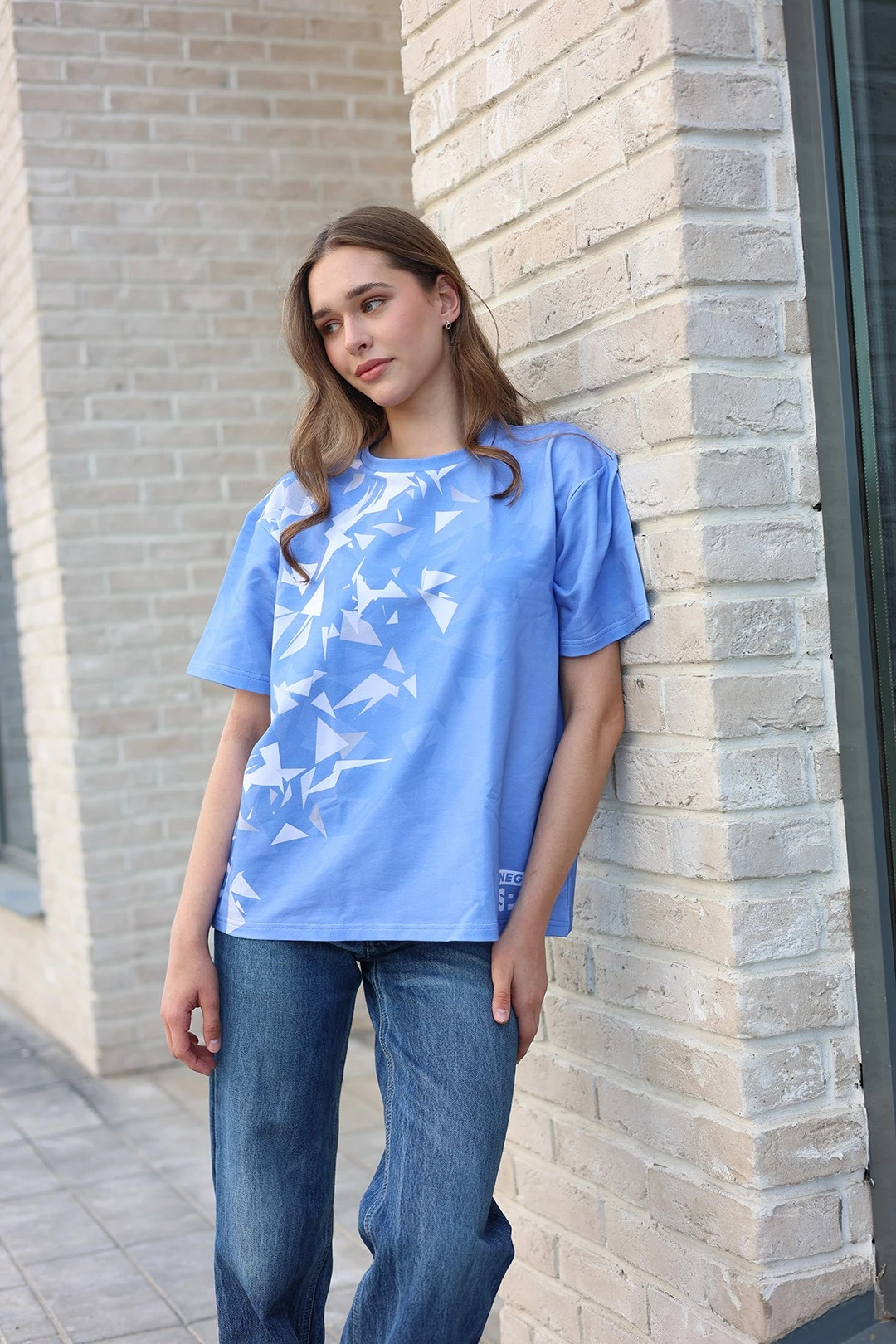 Футболка Теренс оверсайз унисекс из кулирки хб с полной запечаткой "Paper Bird"#2