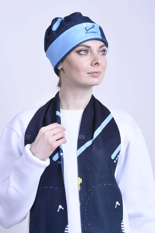 Купить шапку флисовую взрослую "Space"