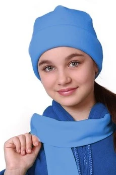Купить шапку флисовую детскую голубую
