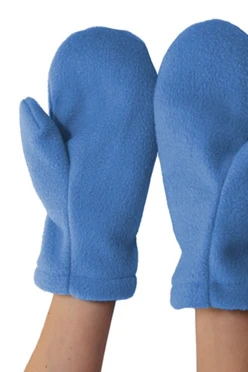 Купить варежки флисовые подростковые голубые