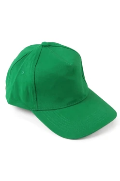 Бейсболка Велюр пятиклинка взрослая, однотонная зеленая (хлопок)#1