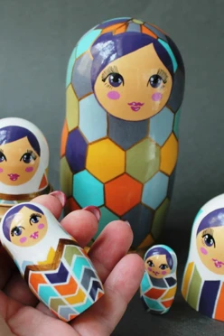 Матрешка средняя глянцевая с индивидуальной росписью, 5 шт#2