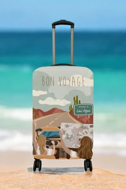 Купить чехол для чемодана (S) с принтом "Bon voyage"