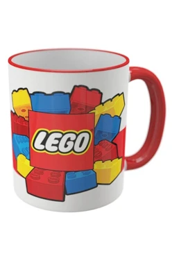 Купить кружку с цветной каймой и ручкой, с полной запечаткой "Lego city"