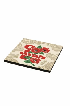 Магнит из дерева 6х6 см квадрат, с принтом "9 May"#1