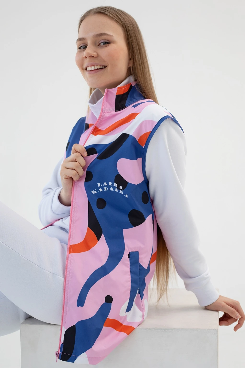 Жилет Брендон без капюшона унисекс, с полной запечаткой "Papaya"#4