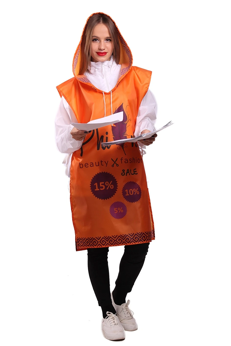 Накидка Джини из оксфорда с капюшоном 52х95 см, с полной запечаткой "Phinix"#4 Накидка Джини из оксфорда с капюшоном 52х95 см, с полной запечаткой "Phinix"#4