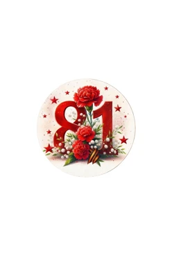 Купить магнит из дерева 5х5 см круг, с принтом "Peaceful May"