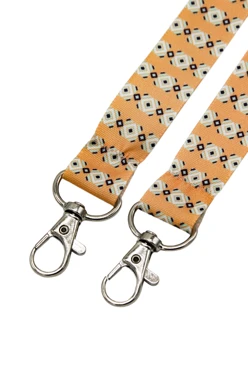 Лента для бейджа микрорепс ширина 2 см, с двумя карабинами, с печатью#1