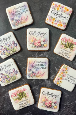 Пряник квадратный 7,5 см с картинкой