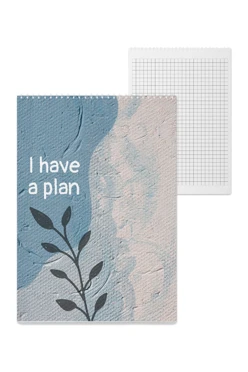 Купить блокнот фирменный А4 на пружине (40 листов) с  принтом "I have plan"