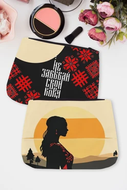 Купить косметичку Джеми 22х15х4 см, с принтом "Don't forget your roots"