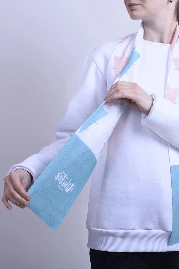 Купить шарф однослойный 15х150 см "Winter park"