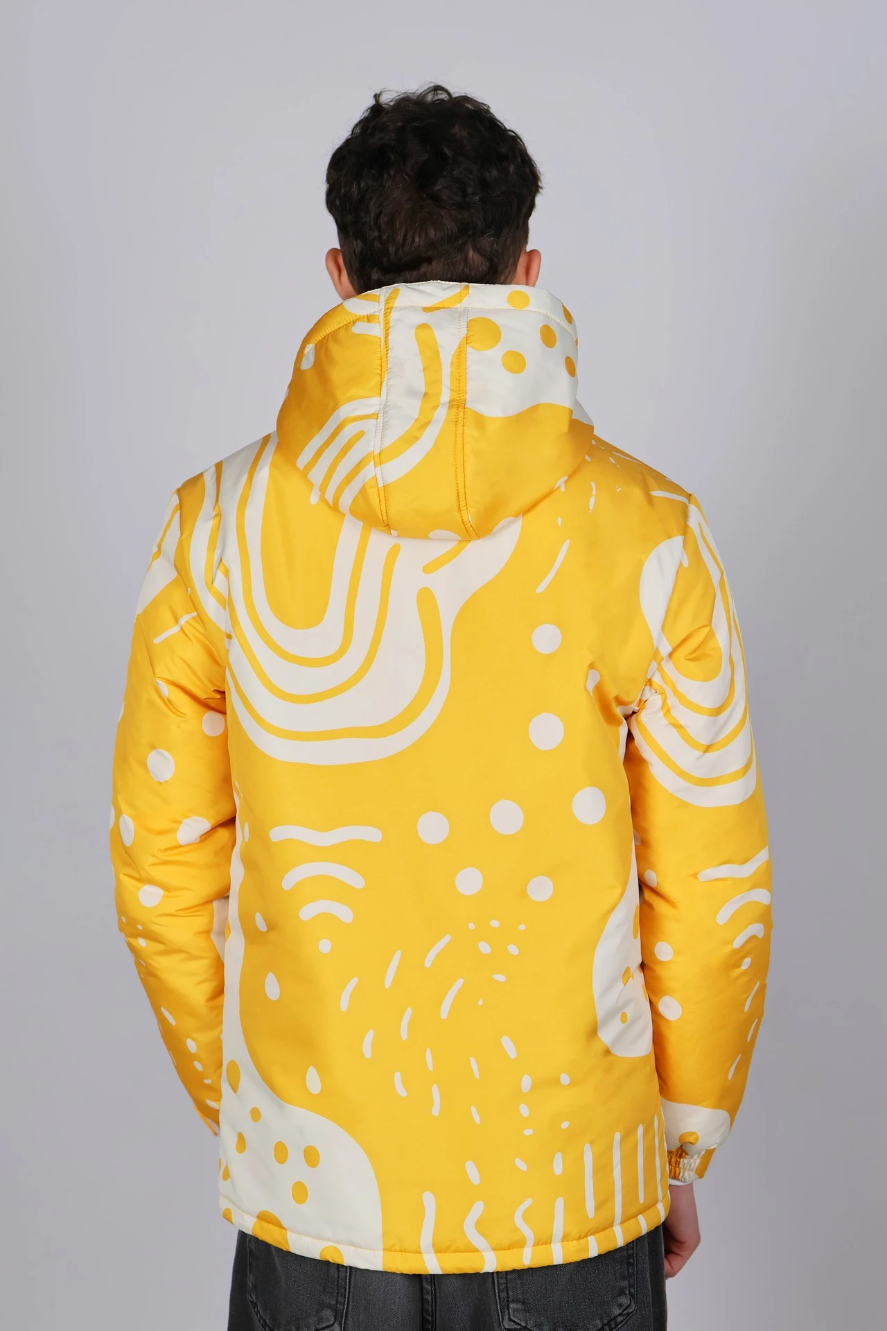 Куртка Норд с капюшоном на синтепоне унисекс, с полной запечаткой "Abstraction"#2