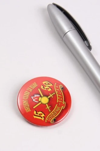 Значок закатной диаметр 37 мм, с печатью#3