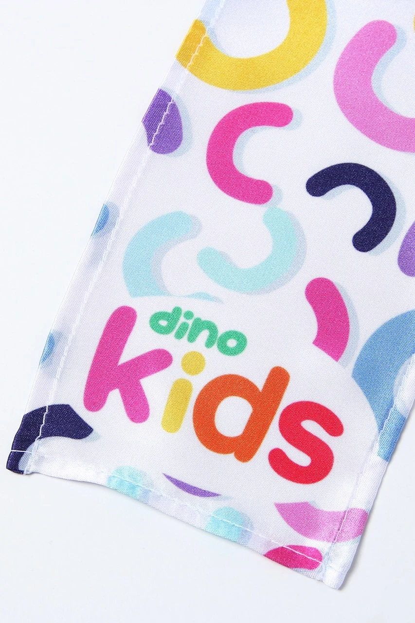 Шарф однослойный легкий 20х120 см, с полной запечаткой "Dino kids"#1