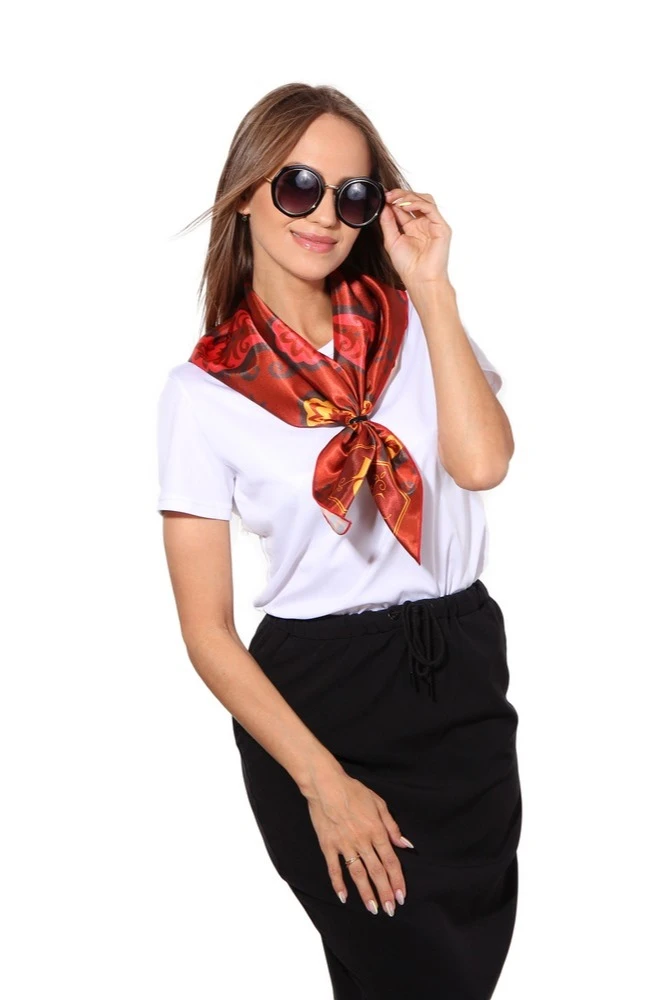 Платок Шанель 70х70 см, с полной запечаткой "Sia"#4