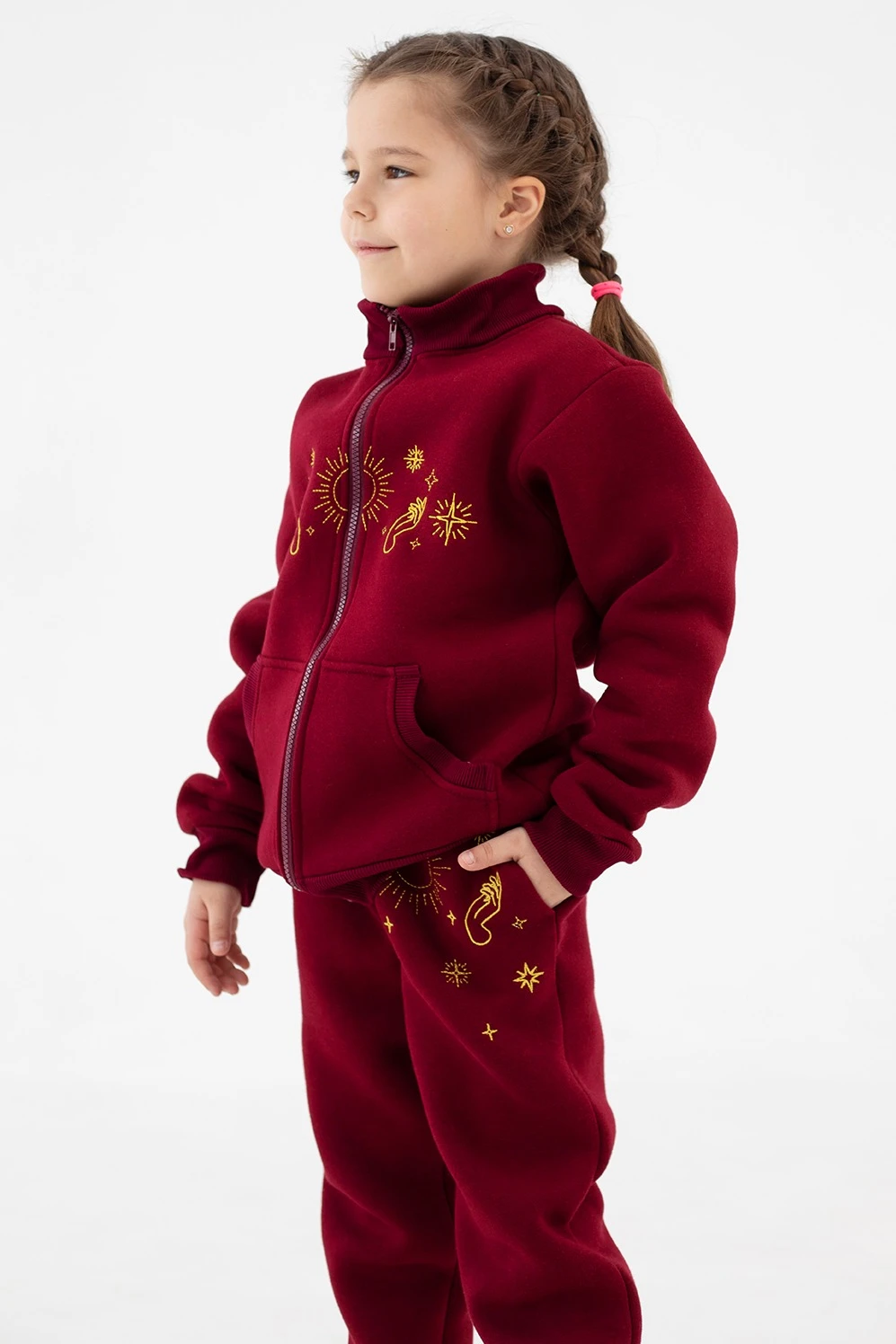 Брюки Хит из футера с начесом детские, однотонные "Magic"#1