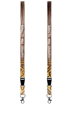 Купить ленту для бейджа блекаут ширина 2 см, с карабином-люкс и трезубцем, с печатью "Together we are stronger"