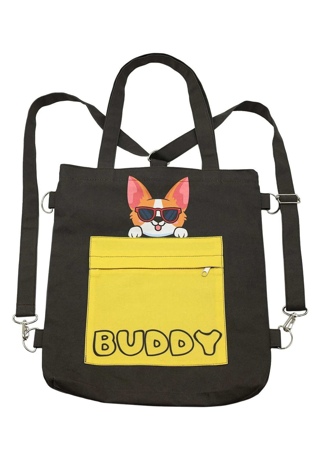 Сумка-рюкзак Бадди из саржи 33х38х4 см, печать с двух сторон "Buddy"#1