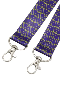 Лента для бейджа атлас люкс ширина 2,5 см, с двумя карабинами, с печатью#1