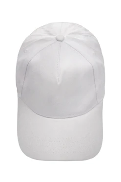 Бейсболка Спайк пятиклинка взрослая, однотонная белая (хлопок)#1