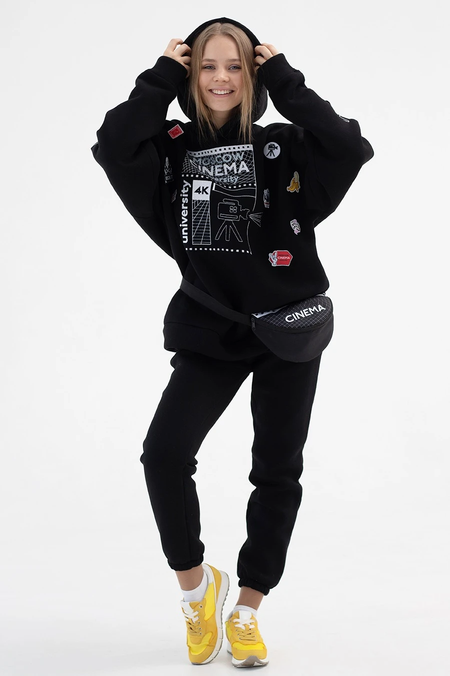 Худи Фрэнк из футера оверсайз унисекс, однотонная "Cinema University"#4 Худи Фрэнк из футера оверсайз унисекс, однотонная "Cinema University"#4