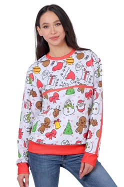 Купить свитшот унисекс "Новый год" с полной запечаткой