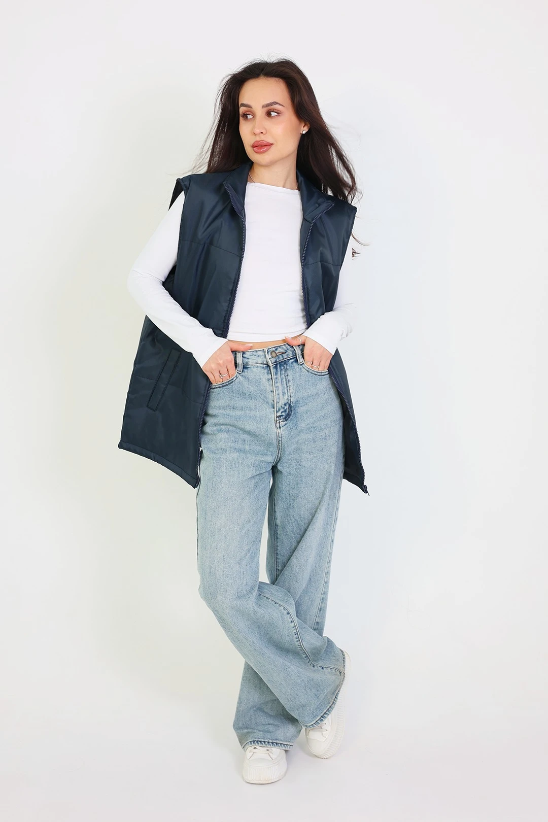 Жилет Оливер унисекс, однотонный темно-синий#3