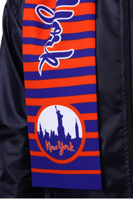 Шарф двухслойный легкий 15х120 см, с полной запечаткой "New York"#2 Шарф двухслойный легкий 15х120 см, с полной запечаткой "New York"#2