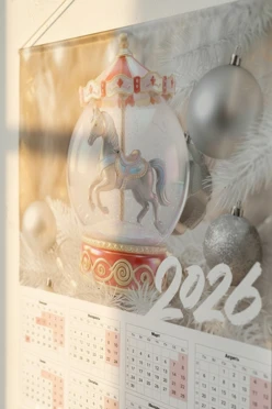 Календарь из полиэстера 50х75 см, клемм-шина 8 мм#2