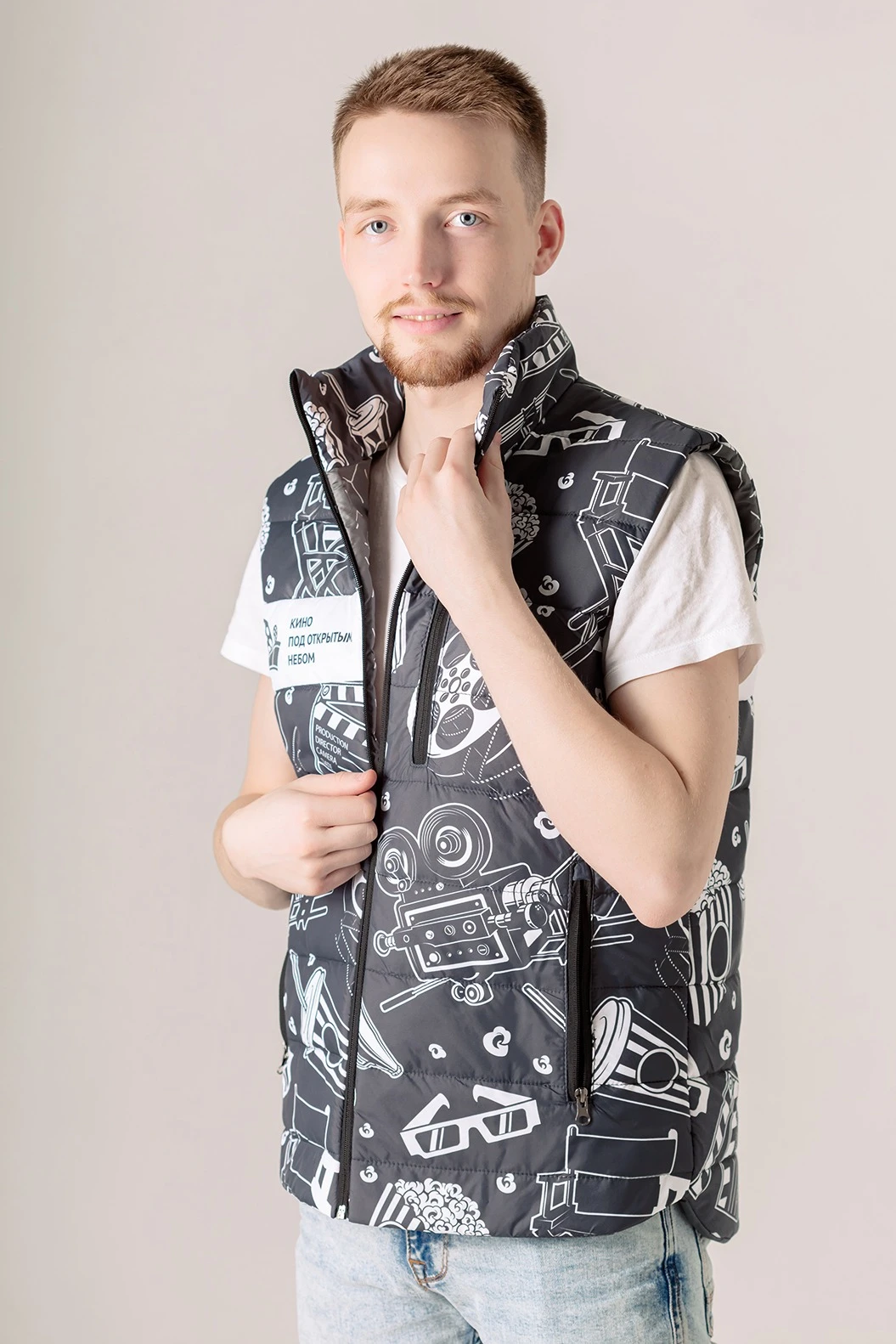 Жилет Бостон на синтепоне со стежкой унисекс, с полной запечаткой#5