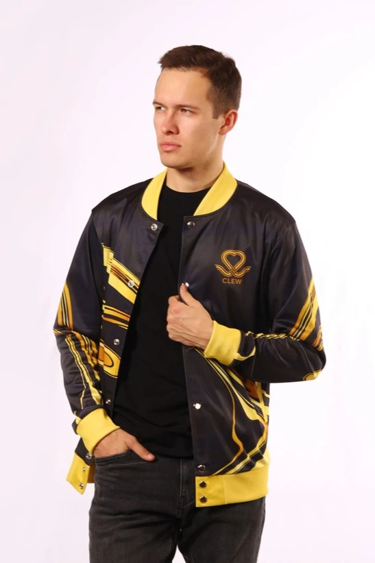 Бомбер Блэйд унисекс из футера с полной запечаткой "CLEW"#1