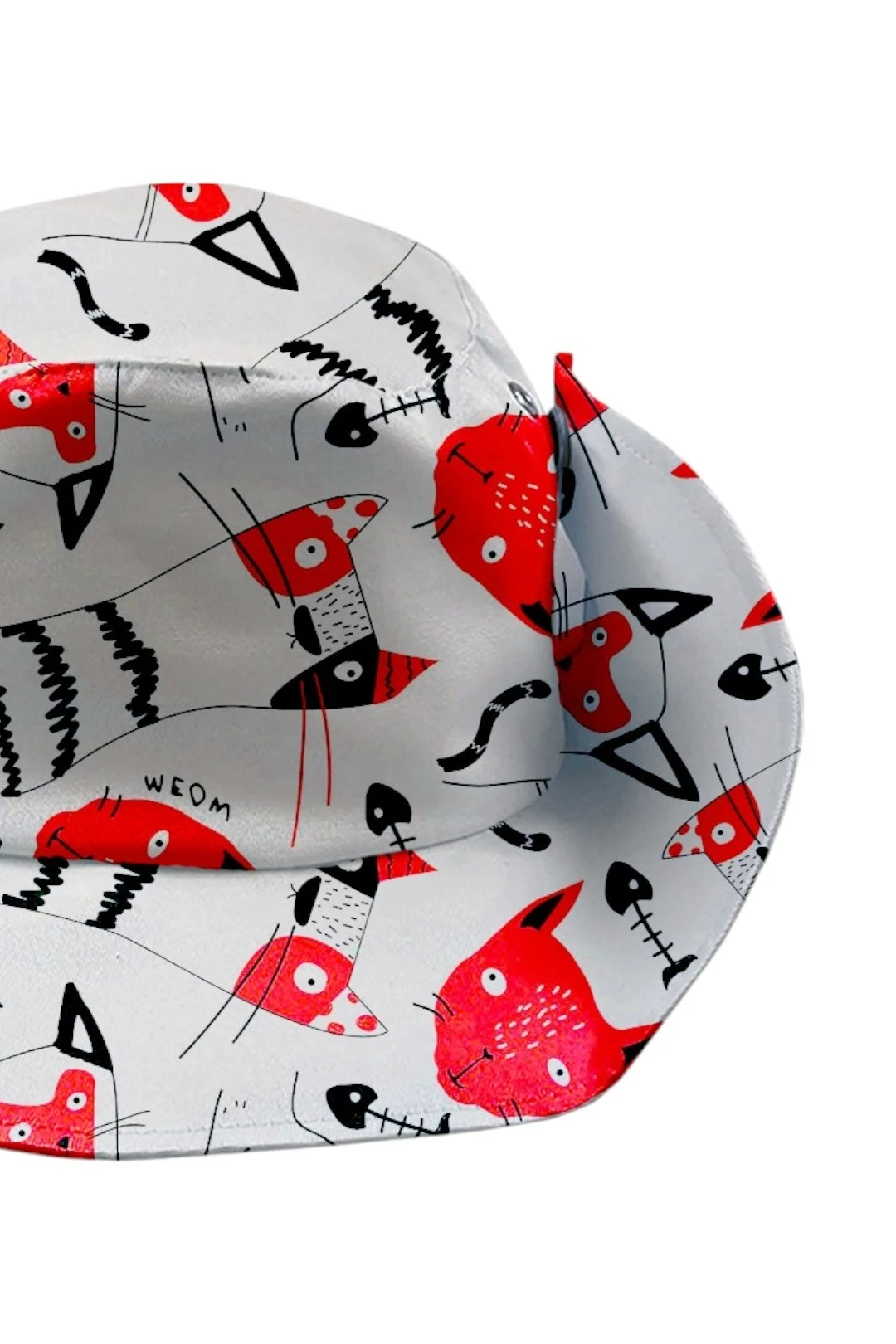 Панама Техас с полями на кнопках, с полной запечаткой "Red Cat"#1 Панама Техас с полями на кнопках, с полной запечаткой "Red Cat"#1